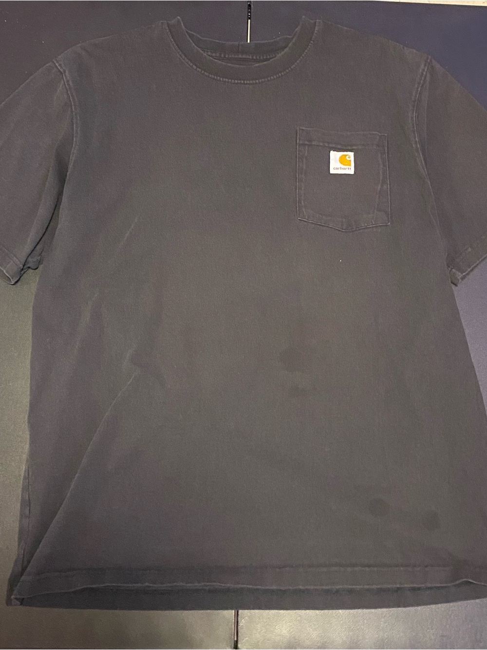 Carhartt Men's Black Short-Sleeve Pocket Tee with Logo Patch